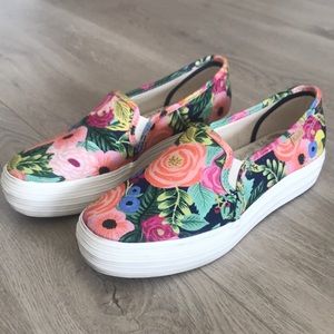 Keds X Rifle Paper Co. Triple Decker Floral Slides